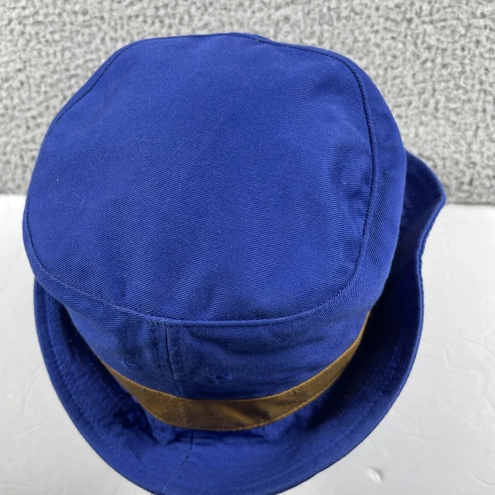 Vintage Nike Bucket Hat Womens Blue Brown Logo Cotton Outdoor Hiking 90s Y2K